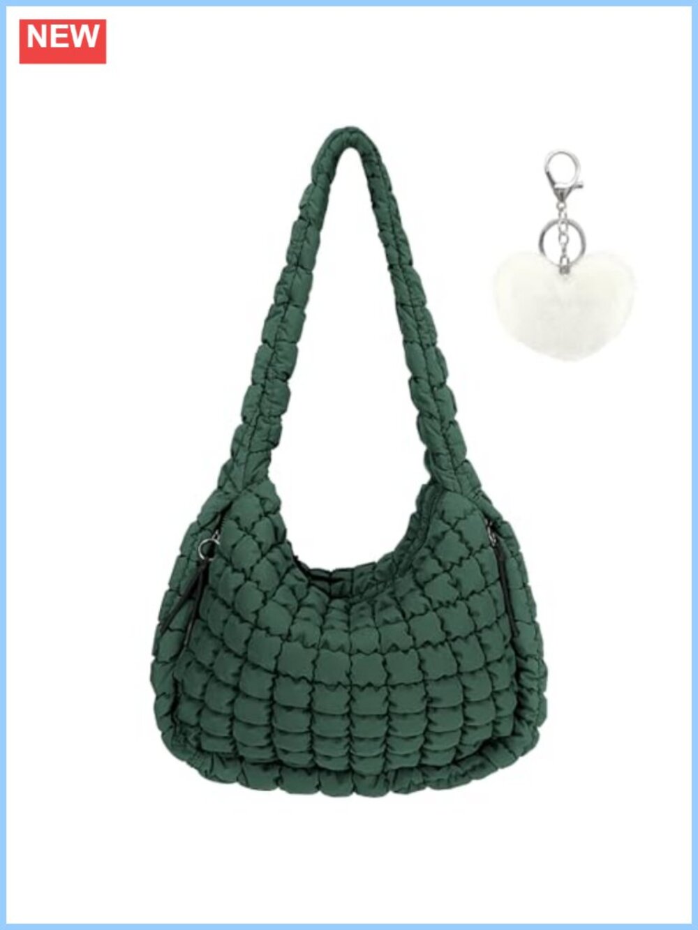 Large Quilted Puffer Tote Bag Nylon Crossbody Shoulder Purse